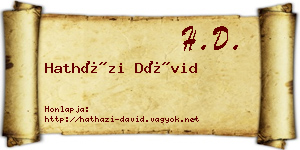 Hatházi Dávid névjegykártya
